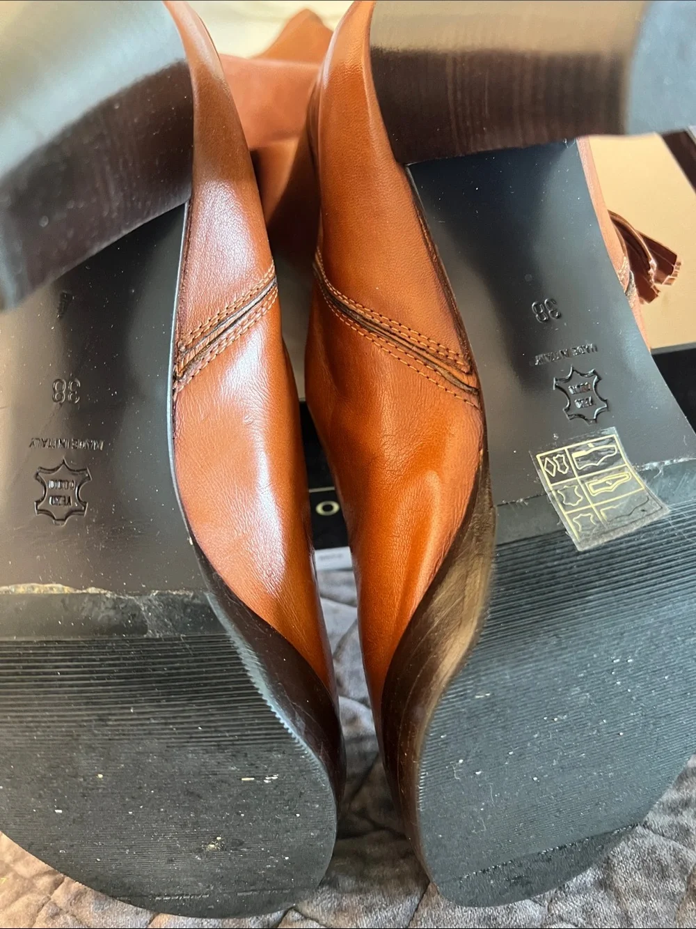 Lorenzo Masiero Women’s Tall Brown Leather High-Heel Boots. EU Women’s size 38.